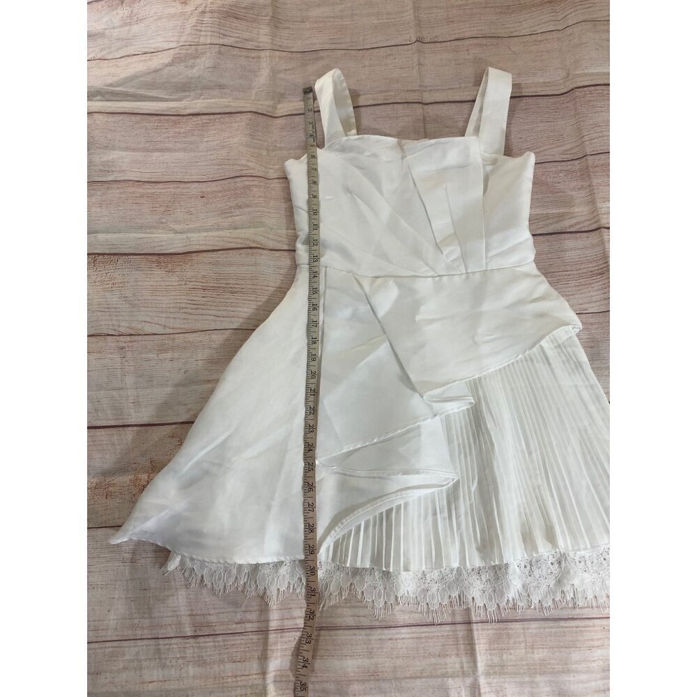 HA Boutique Women's White Asymetrical Cocktail Mini Dress - Medium - Picture 10 of 14